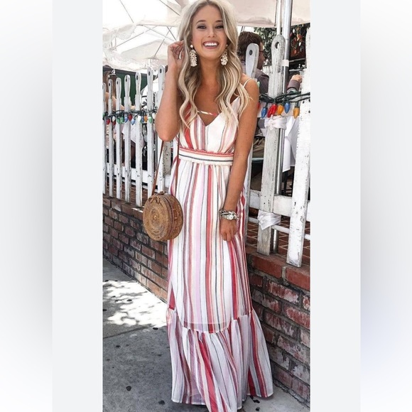 Jack by BB Dakota Dresses & Skirts - BB Dakota Luciana Stripe Striped Maxi Dress in Red and White Small
